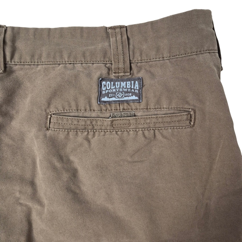 Columbia Shorts Mens 40 Brown Canvas Cargo Utility Hiking Outdoor Distressed